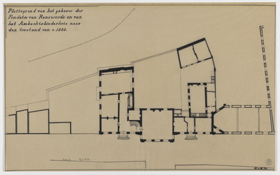 214991 Plattegrond van de Fundatie van de Vrijvrouwe van Renswoude (Agnietenstraat 3-5) te Utrecht.N.B. De tekening is ...